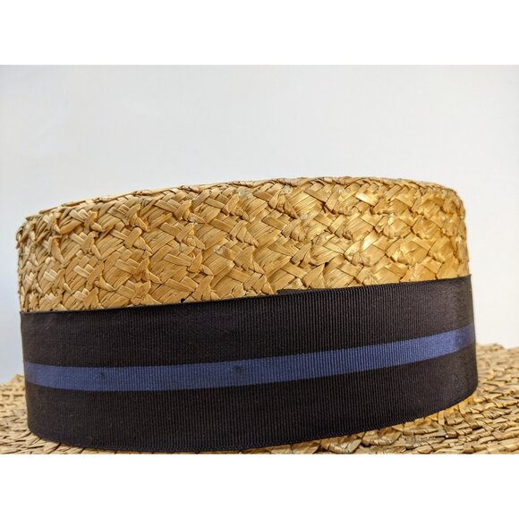 Men's Antique Royal Scot Vintage Gatsby Straw Boater Hat (size 6 7/8) AS IS - Picture 8 of 15